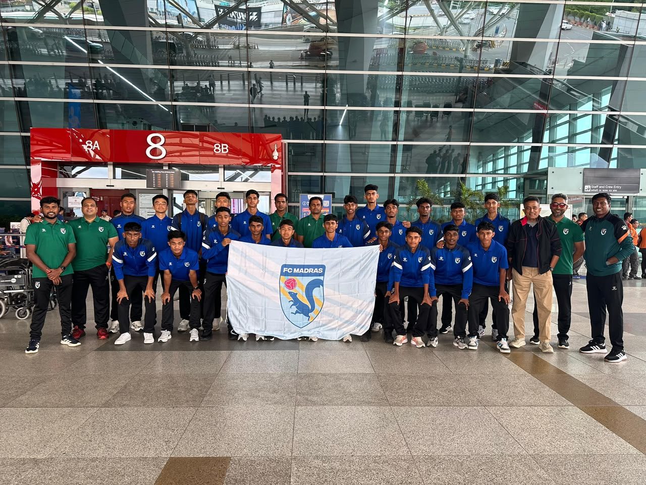FC Madras squad at the airport departing for China